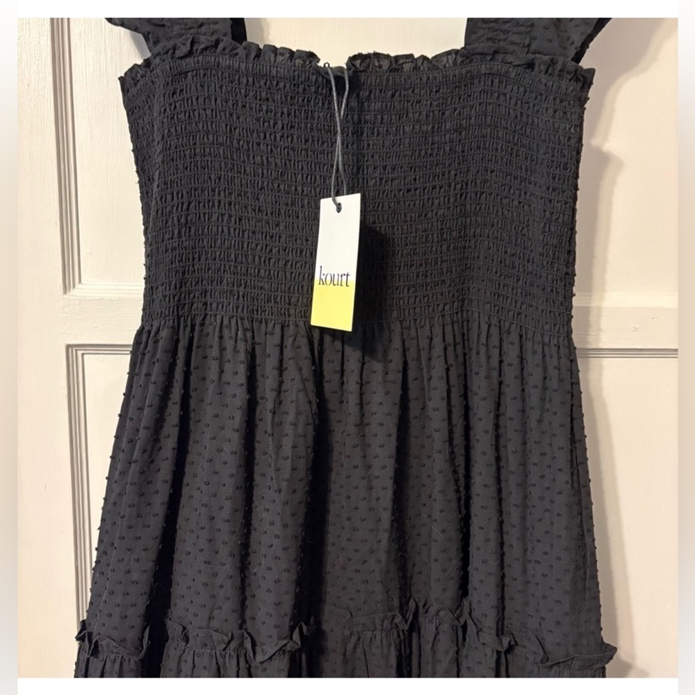 KOURT Calypso Tiered Maxi Smocked Cotton Dress - Sleeveless XL - Picture 3 of 5